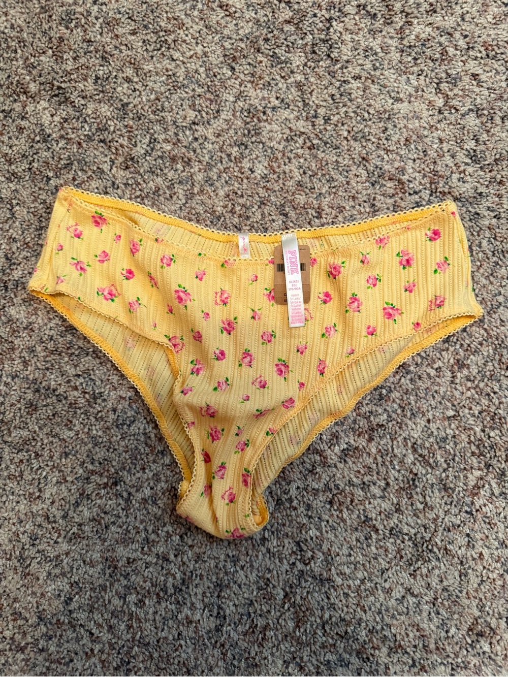 NWT VS PINK Floral Ribbed High Waisted Underwear